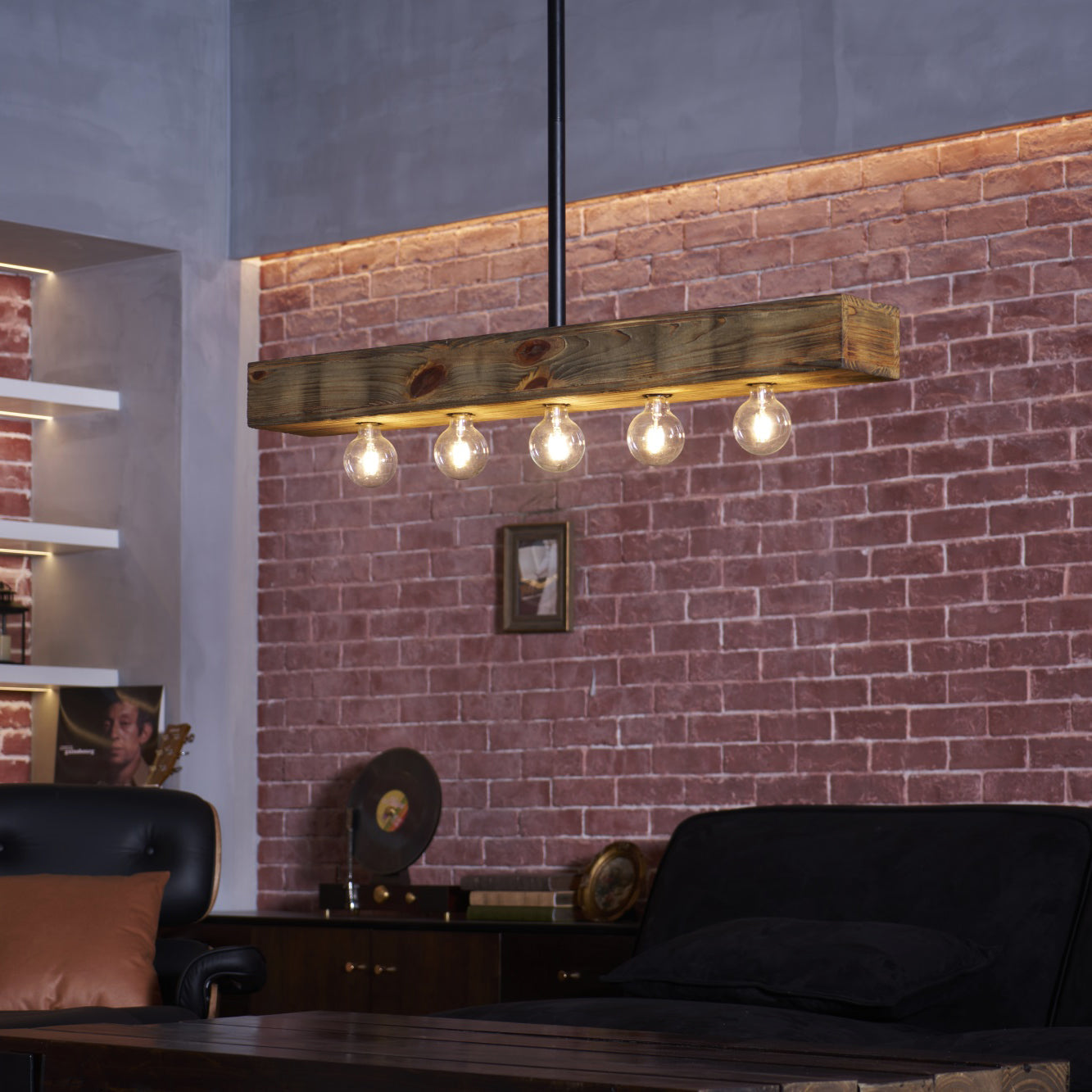 Talivan Linear Wooden Chandelier