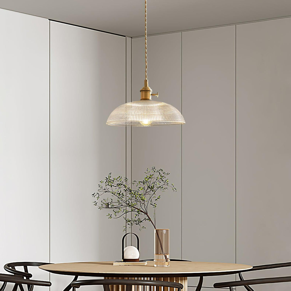 Ribbed Spiral Pendant Light – detail 4