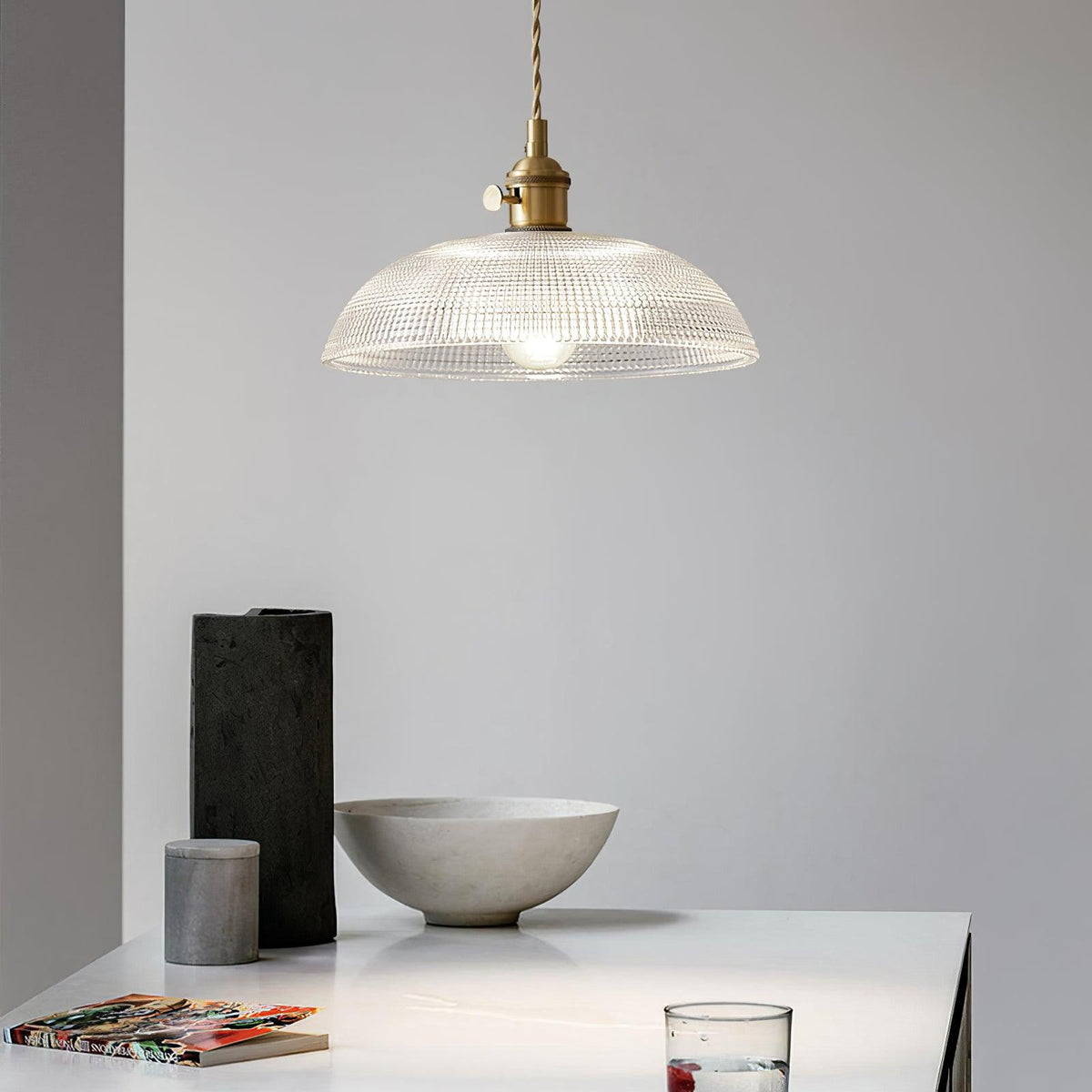 Ribbed Spiral Pendant Light – detail 2