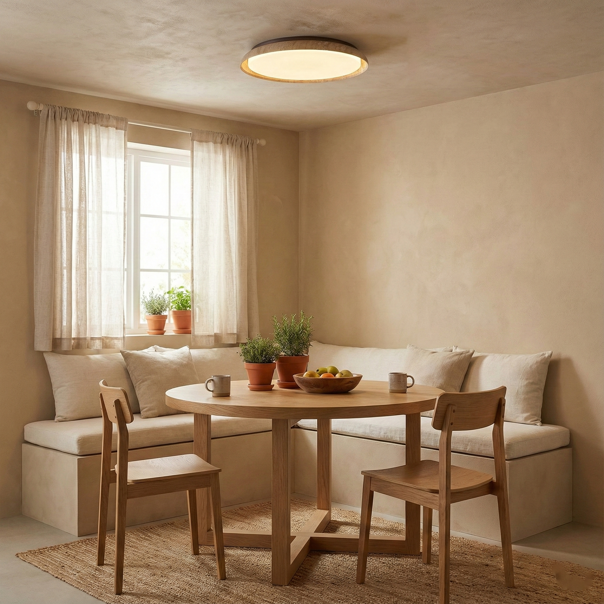 Bareno Round Travertine Ceiling Light