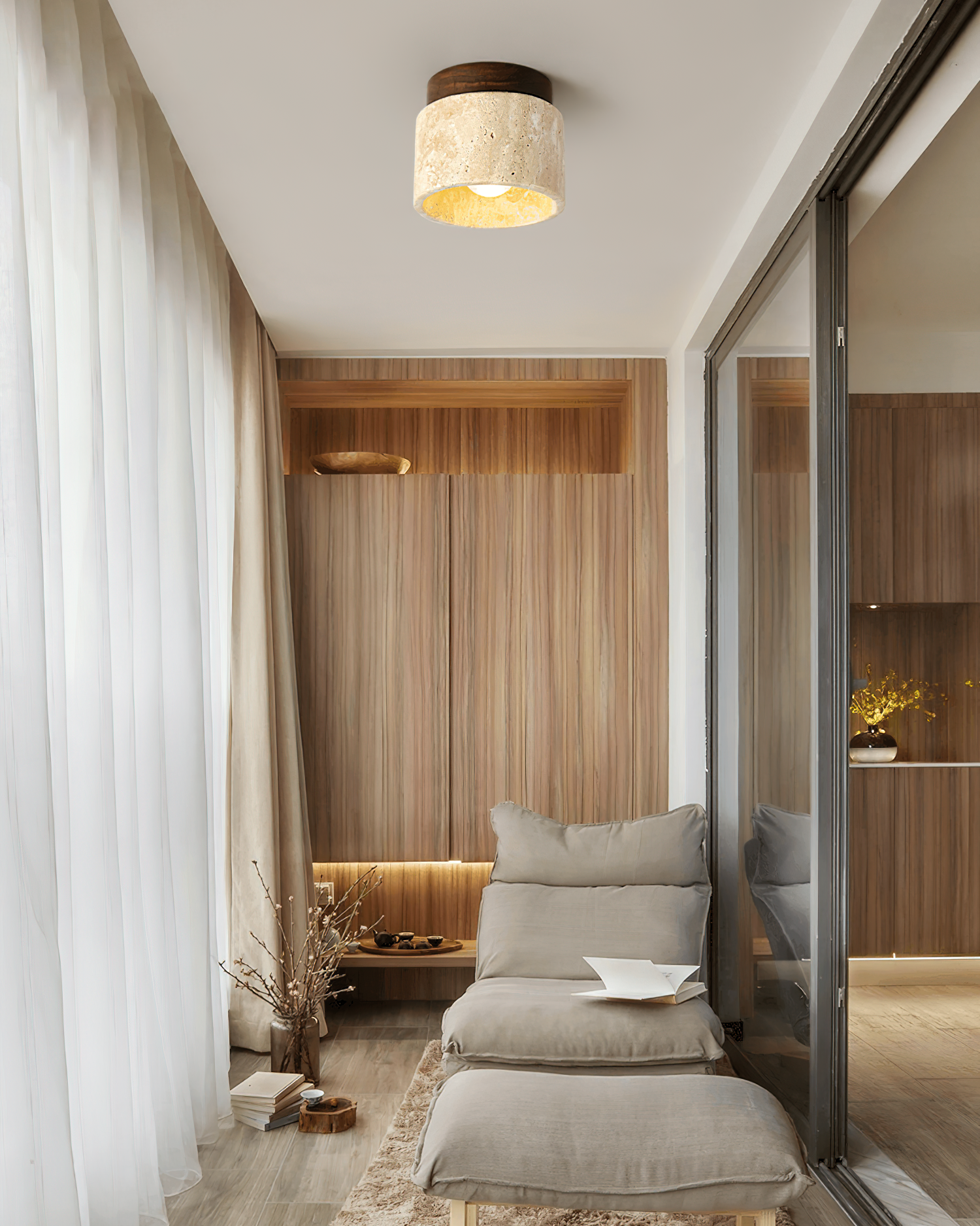 Rilore Travertine Ceiling Light
