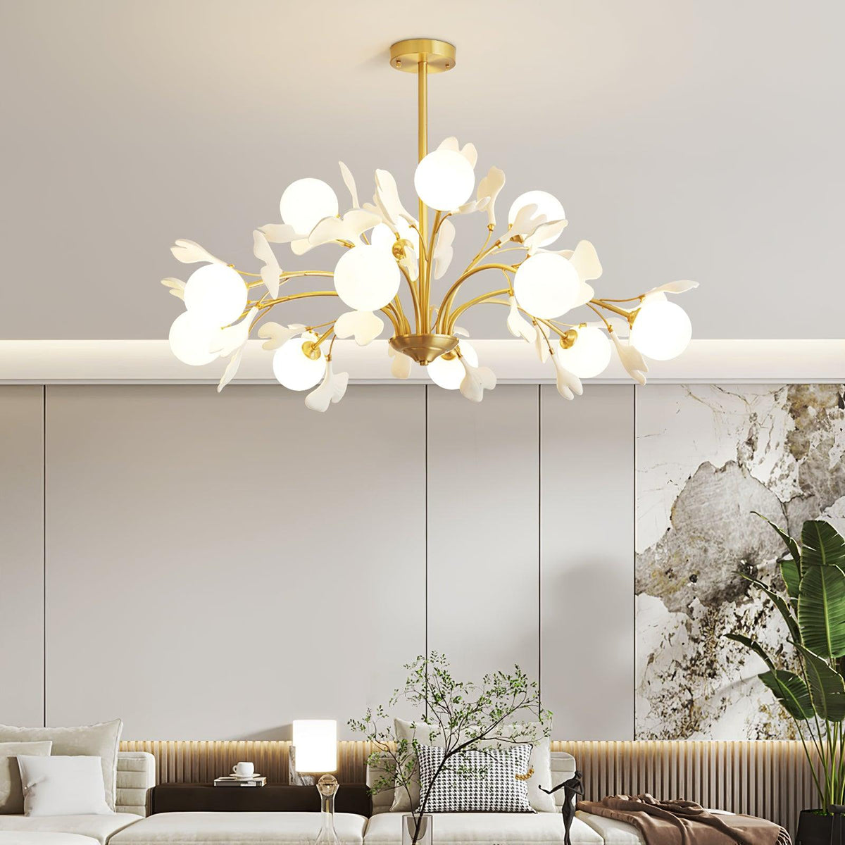 Thalassa Gingko Chandelier – detail 2