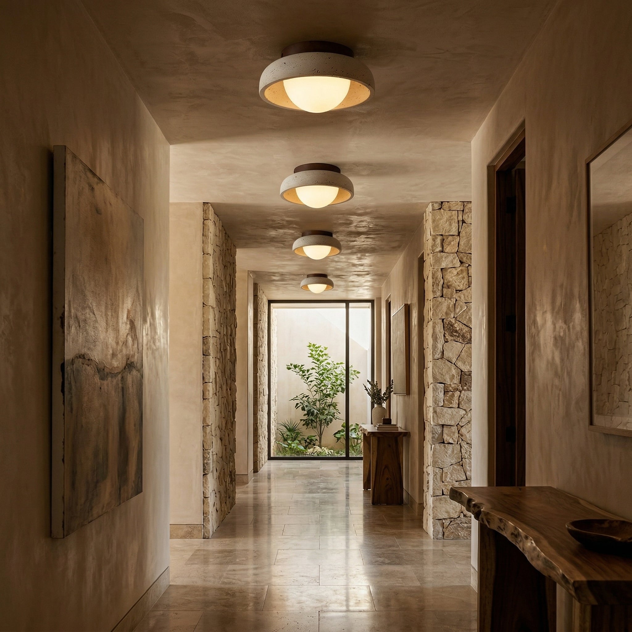 Kirocove Travertine Ceiling Light
