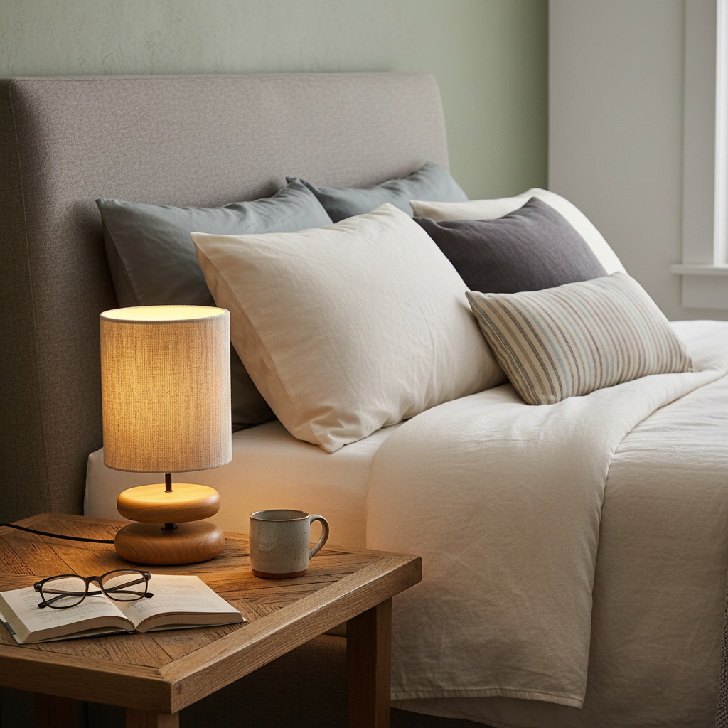 Wooden Modern Bedroom Table Lamp – detail 8