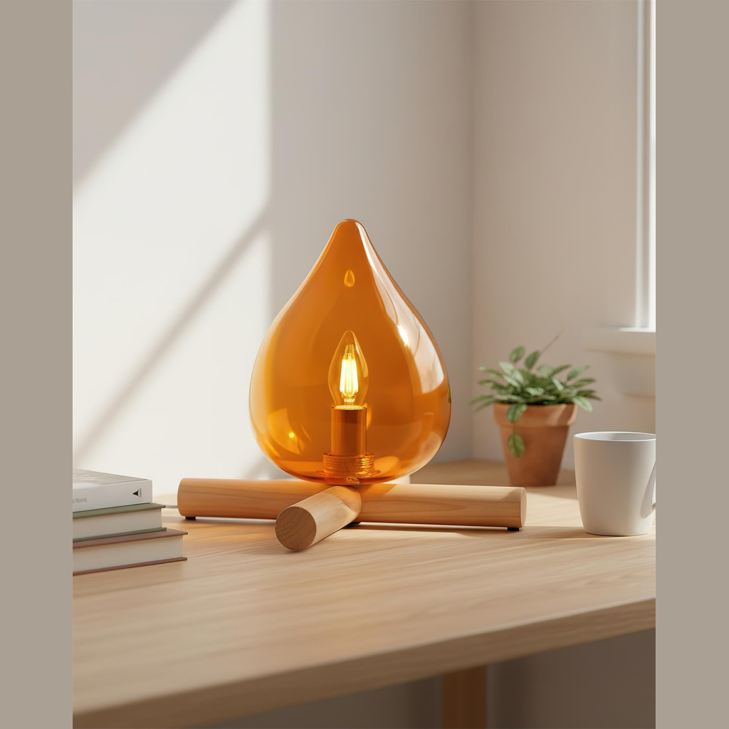 Bellin Wood Fire Table Lamp